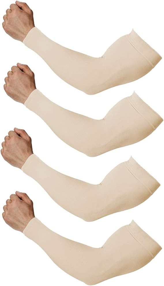 4-Pairs Arm Sleeves for Men and Women - Tattoo Cover Up - Cooling Sports Sleeve for Basketball Golf Football