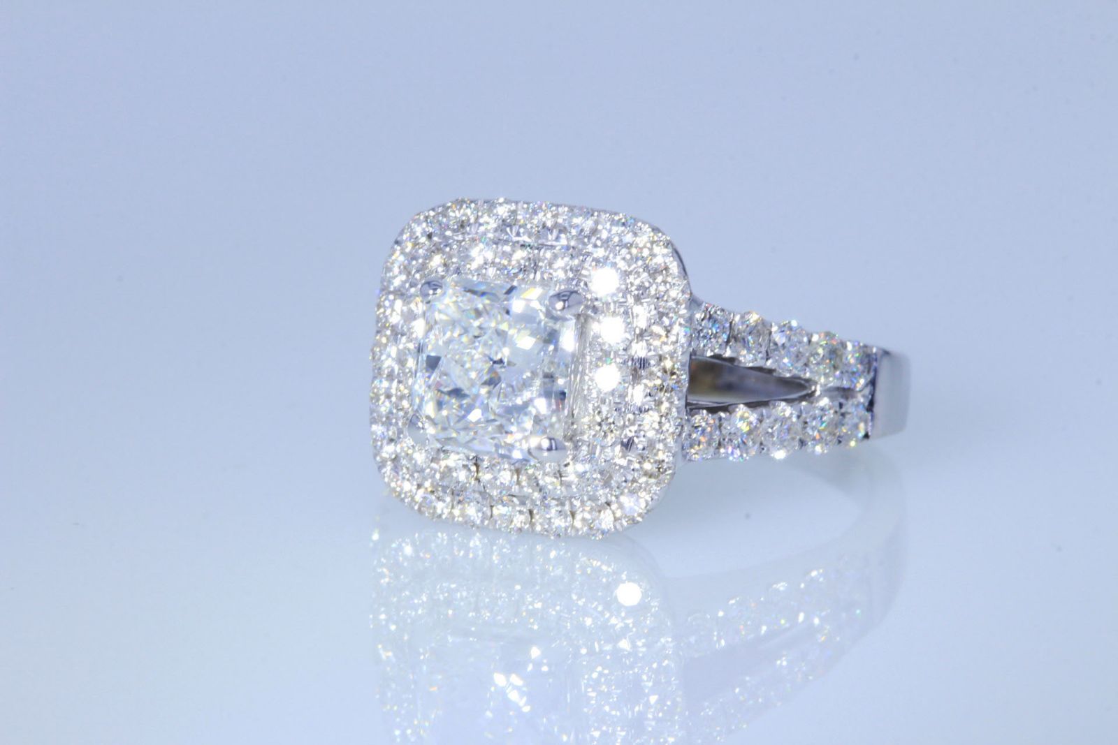 Diamond Ring - Edwardian Diamond Filigree Ring - Art Deco Style - Wedding Ring Set in 10K White Gold
